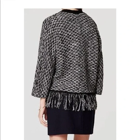 New - LOFT fringe open cardigan - Picture 2 of 5